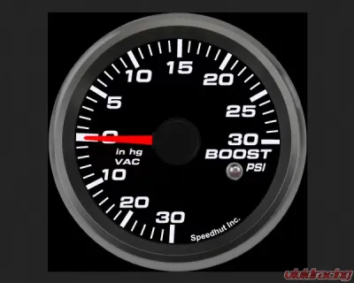 SpeedHut Boost/Vac Gauge 30inhg-0-30psi with Warning - GR258-BOOST-04