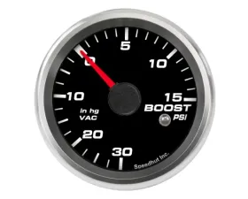 SpeedHut Boost/Vac Gauge 30inhg-0-15psi with Warning