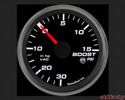 SpeedHut Boost/Vac Gauge 30inhg-0-15psi with Warning - GR258-BOOST-07