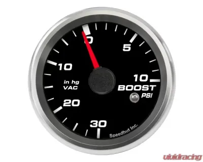 SpeedHut Boost/Vac Gauge 30inhg-0-10psi with Warning - GR258-BOOST-08