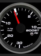 SpeedHut Boost/Vac Gauge 30inhg-0-10psi with Warning                                     - GR258-BOOST-08 - Image 2