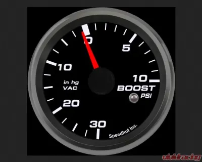 SpeedHut Boost/Vac Gauge 30inhg-0-10psi with Warning - GR258-BOOST-08