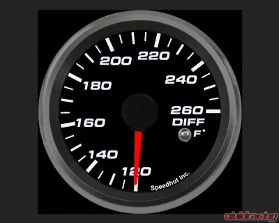 SpeedHut Diff Temp Gauge 120-260F with Warning - GR258-DIFF-01