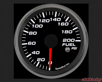 SpeedHut Fuel Pressure Gauge 0-200psi with Warning - GR258-FUEL-05