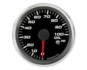 SpeedHut Oil Pressure Gauge 100 Psi with Warning