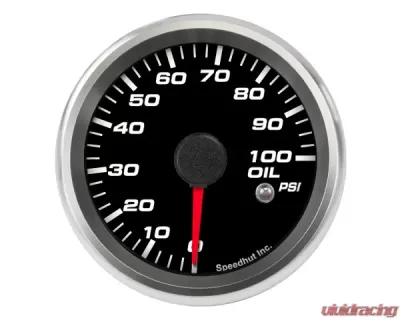 SpeedHut Oil Pressure Gauge 100 Psi with Warning - GR258-OIL-01
