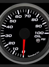 SpeedHut Oil Pressure Gauge 100 Psi with Warning                                     - GR258-OIL-01 - Image 2
