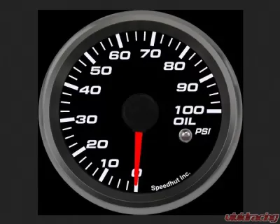 SpeedHut Oil Pressure Gauge 100 Psi with Warning - GR258-OIL-01
