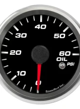 SpeedHut Oil Pressure Gauge 60 Psi with Warning                                     - GR258-OIL-03 - Image 2