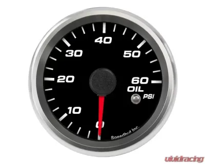 SpeedHut Oil Pressure Gauge 60 Psi with Warning - GR258-OIL-03