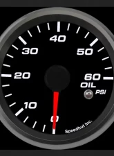 SpeedHut Oil Pressure Gauge 60 Psi with Warning                                     - GR258-OIL-03 - Image 2