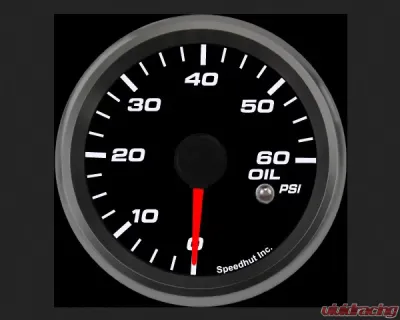 SpeedHut Oil Pressure Gauge 60 Psi with Warning - GR258-OIL-03