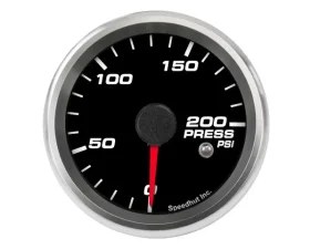 SpeedHut Pressure Gauge 0-200psi with Warning