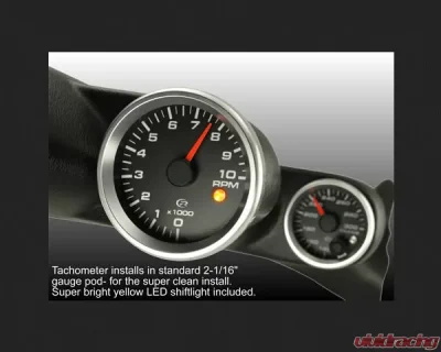 SpeedHut Tachometer Gauge 8K RPM Mini Shift-light - GR258-TACH-02