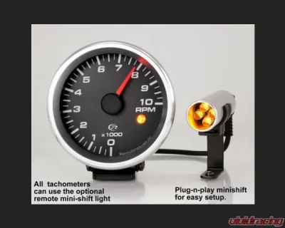 SpeedHut Tachometer Gauge 8K RPM Mini Shift-light - GR258-TACH-02