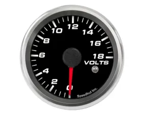 SpeedHut Volt Gauge 0-18V with Warning