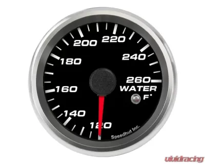 SpeedHut Water Temp Gauge 120-260F with Warning - GR258-WTR-01