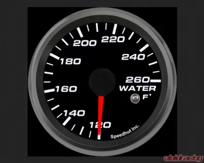 SpeedHut Water Temp Gauge 120-260F with Warning - GR258-WTR-01