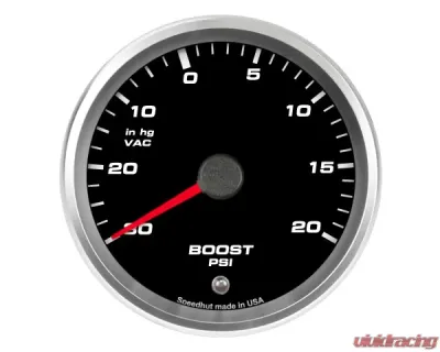 SpeedHut Boost/Vac Gauge 30inhg-0-20psi with Warning - GR338-BOOST-01