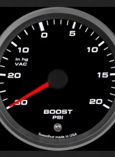 SpeedHut Boost/Vac Gauge 30inhg-0-20psi with Warning                                     - GR338-BOOST-01 - Image 2