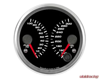 SpeedHut Dual Gauge - Fuel Psi, Oil Temp - GR338-DUAL-FOILT-02