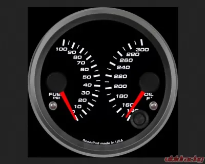 SpeedHut Dual Gauge - Fuel Psi, Oil Temp - GR338-DUAL-FOILT-02