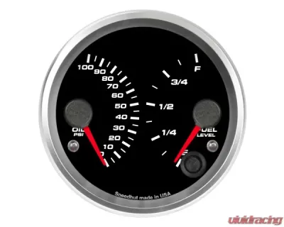 SpeedHut Dual Gauge - Oil Psi, Fuel Level - GR338-DUAL-OF-01