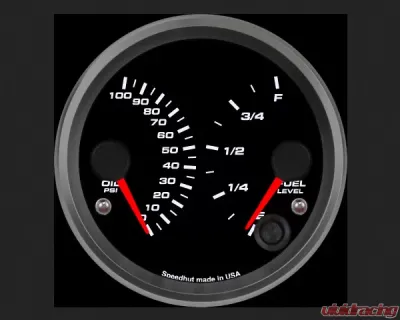 SpeedHut Dual Gauge - Oil Psi, Fuel Level - GR338-DUAL-OF-01