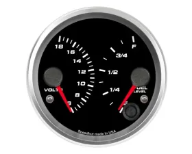 SpeedHut Dual Gauge - Volts, Fuel Level