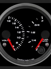 SpeedHut Dual Gauge - Volts, Fuel Level                                     - GR338-DUAL-VF-01 - Image 2