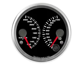 SpeedHut Dual Gauge - Water Temp, Oil Psi