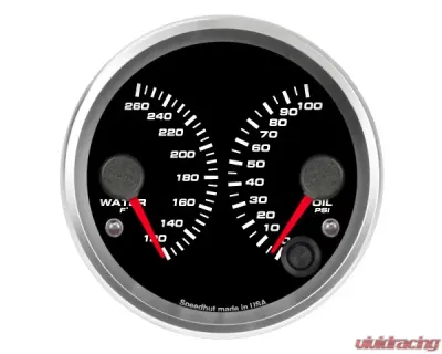 SpeedHut Dual Gauge - Water Temp, Oil Psi - GR338-DUAL-WO-01