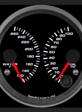 SpeedHut Dual Gauge - Water Temp, Oil Psi                                     - GR338-DUAL-WO-01 - Image 2