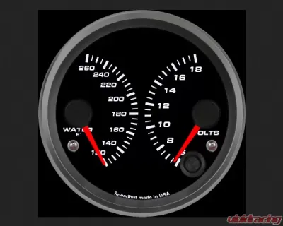 SpeedHut Dual Gauge - Water Temp, Volts - GR338-DUAL-WV-01