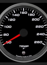 SpeedHut Low Temp Gauge 60-260F with Warning                                     - GR338-LTMP-03 - Image 2