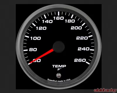 SpeedHut Low Temp Gauge 60-260F with Warning - GR338-LTMP-03