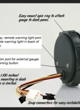 SpeedHut Low Temp Gauge 60-260F with Warning                                     - GR338-LTMP-03 - Image 4