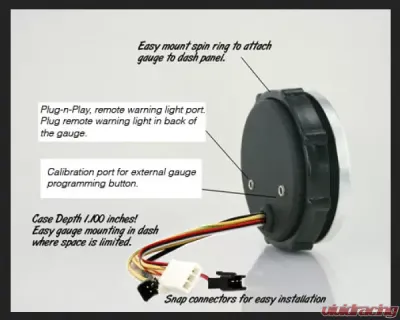 SpeedHut Low Temp Gauge 60-260F with Warning - GR338-LTMP-03