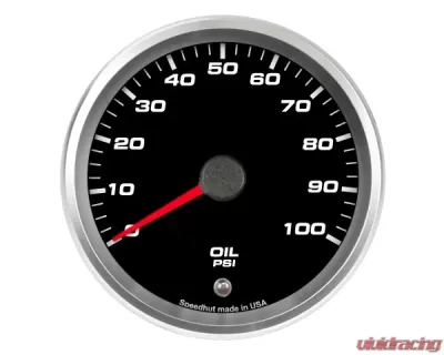 SpeedHut Oil Pressure Gauge 0-100 Psi with Warning - GR338-OIL-01