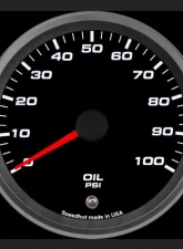 SpeedHut Oil Pressure Gauge 0-100 Psi with Warning                                     - GR338-OIL-01 - Image 2