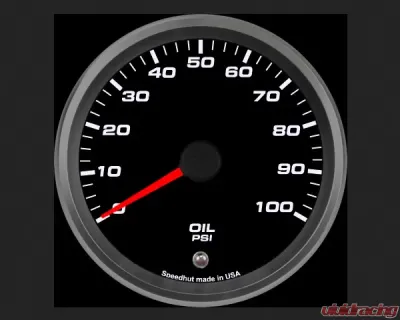 SpeedHut Oil Pressure Gauge 0-100 Psi with Warning - GR338-OIL-01