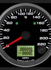 SpeedHut Speedometer Gauge 220mph Programmable with Turn Signal and High Beam                                     - GR338-SPEEDO-07T - Image 2