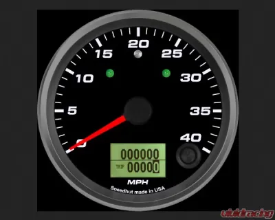 SpeedHut Speedometer Gauge 40mph Programmable with Turn Signal and High Beam - GR338-SPEEDO-12T