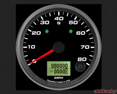 SpeedHut Speedometer Gauge 80mph Programmable with Turn Signal and High Beam - GR338-SPEEDO-14T