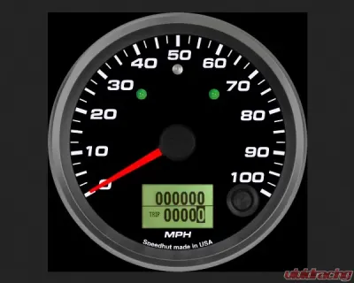 SpeedHut Speedometer Gauge 100mph Programmable with Turn Signal and High Beam - GR338-SPEEDO-16T