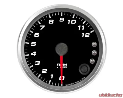 SpeedHut Tachometer Gauge 12K RPM Shift-light - GR338-TACH-04