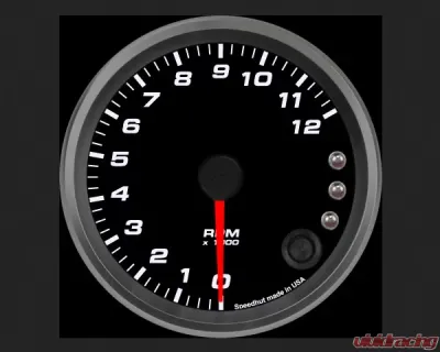 SpeedHut Tachometer Gauge 12K RPM Shift-light - GR338-TACH-04