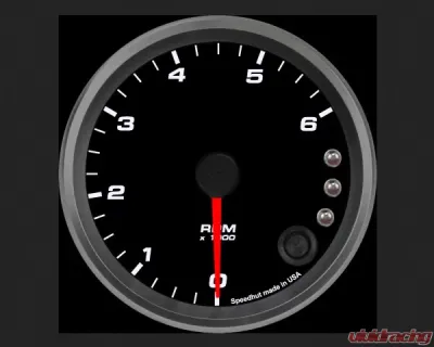 SpeedHut Tachometer Gauge 6K RPM Shift-light - GR338-TACH-08