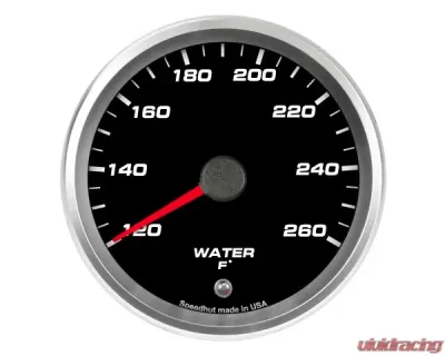 SpeedHut Water Temp Gauge 120-260F with Warning - GR338-WTR-01