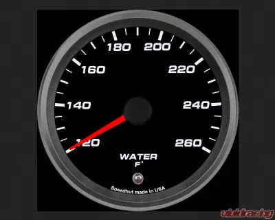 SpeedHut Water Temp Gauge 120-260F with Warning - GR338-WTR-01